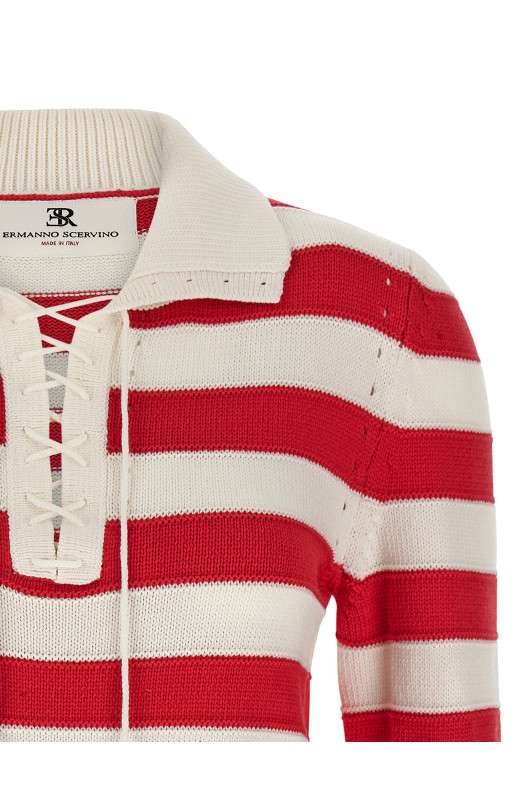 Вязаная крючком рубашка-поло Красная ERMANNO SCERVINO D485L332IFDA4806