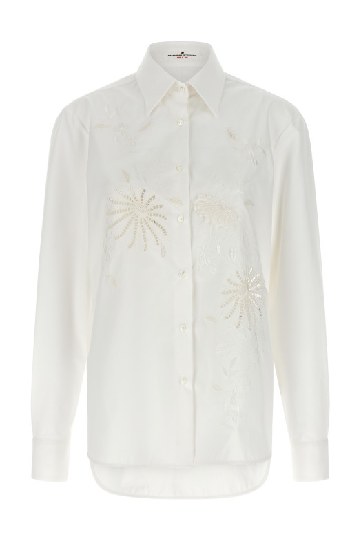 Рубашка из хлопка с вышивкой Белая ERMANNO SCERVINO D482K362RWGF10602