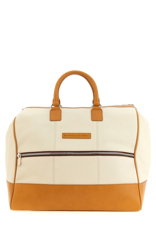 Кожаная сумка-дуфл Бежевая BRUNELLO CUCINELLI MBATBU431COK17