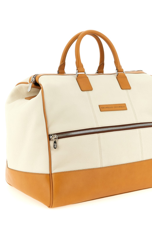 Кожаная сумка-дуфл Бежевая BRUNELLO CUCINELLI MBATBU431COK17