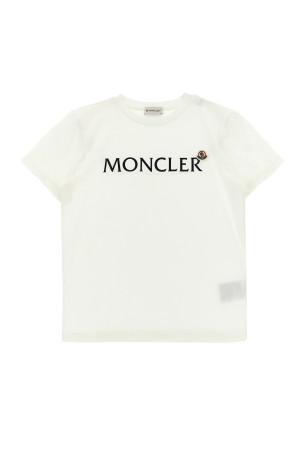 Футболка с логотипом, белая MONCLER ENFANT L19548C0001089AFV034