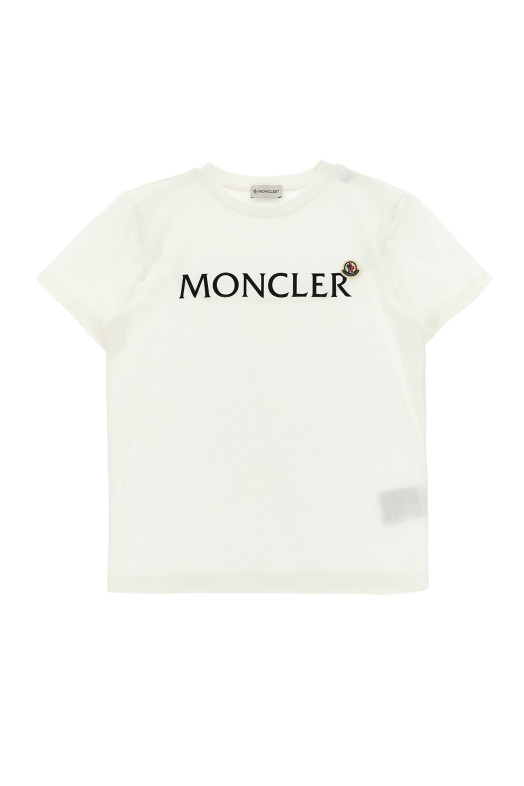 Футболка с логотипом, белая MONCLER ENFANT L19548C0001089AFV034