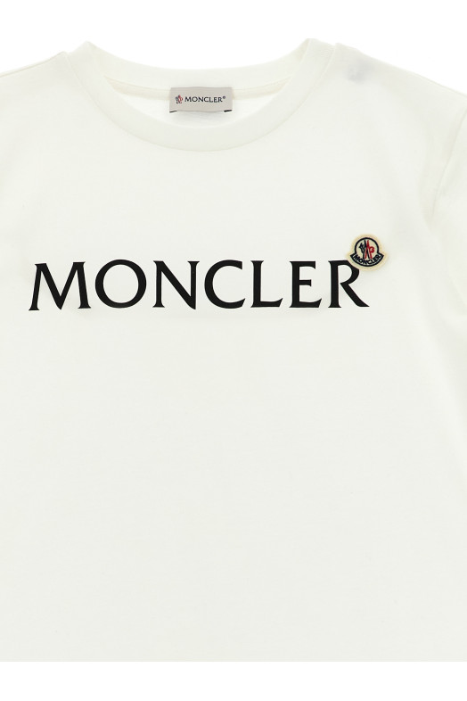 Футболка с логотипом, белая MONCLER ENFANT L19548C0001089AFV034