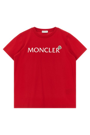 Футболка с логотипом, красная MONCLER ENFANT L19548C0001089AFV455