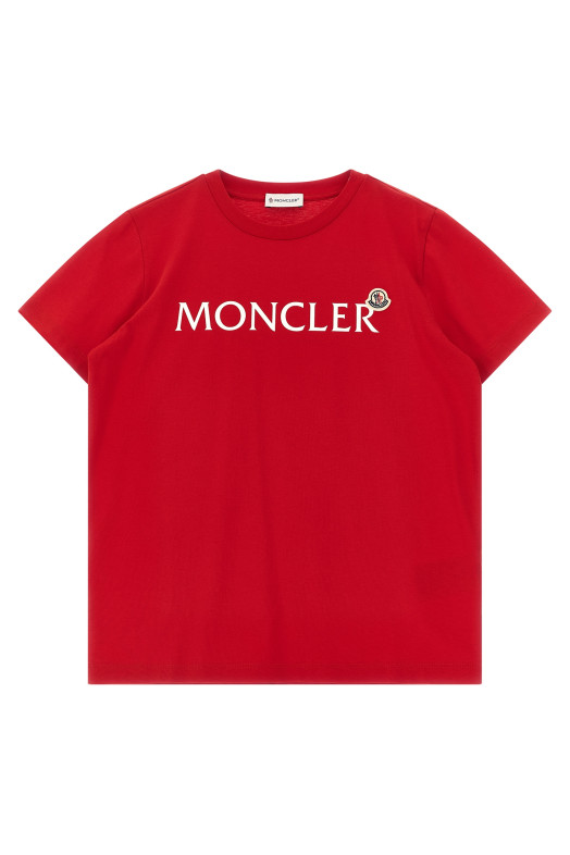 Футболка с логотипом, красная MONCLER ENFANT L19548C0001089AFV455