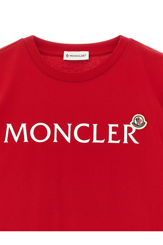 Футболка с логотипом, красная MONCLER ENFANT L19548C0001089AFV455