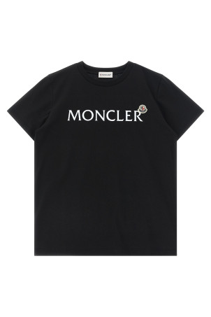 Футболка с логотипом, черная MONCLER ENFANT L19548C0001089AFV999