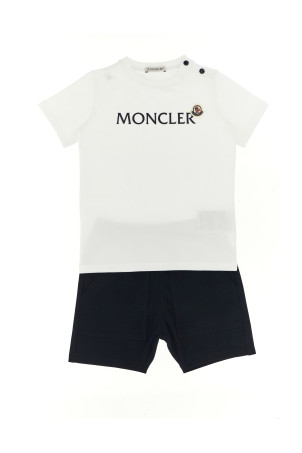 Футболка + бермуды с логотипом Черно-серый MONCLER ENFANT L19518M0000989AUM002