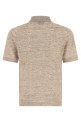Лляна бавовняна сорочка-поло Бежева BRUNELLO CUCINELLI M2L00315C7950