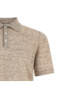 Лляна бавовняна сорочка-поло Бежева BRUNELLO CUCINELLI M2L00315C7950