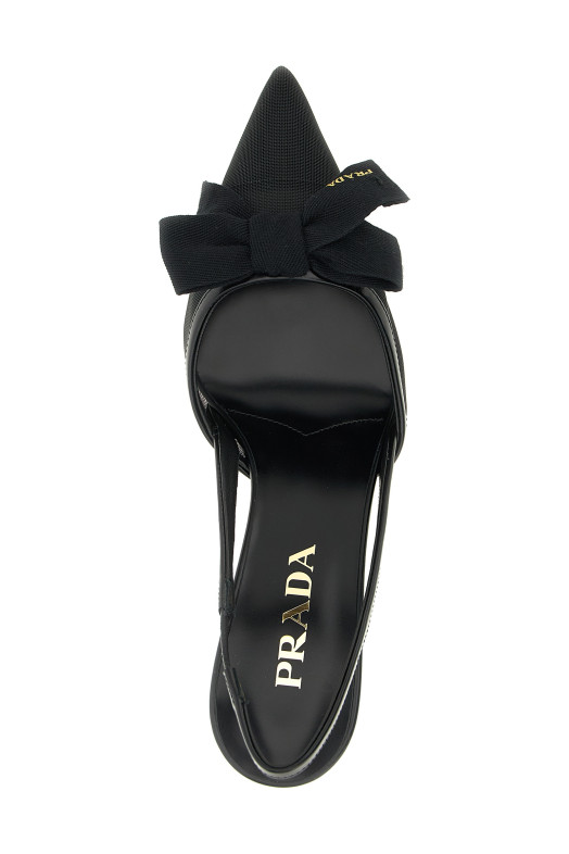 Слінгбеки з сіткою та бантиком Чорні PRADA 1I308OF07577TF0002