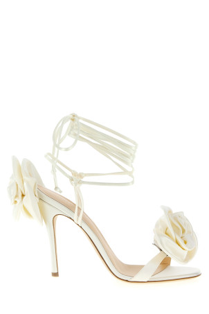 'RE23 Flower ' sandals White