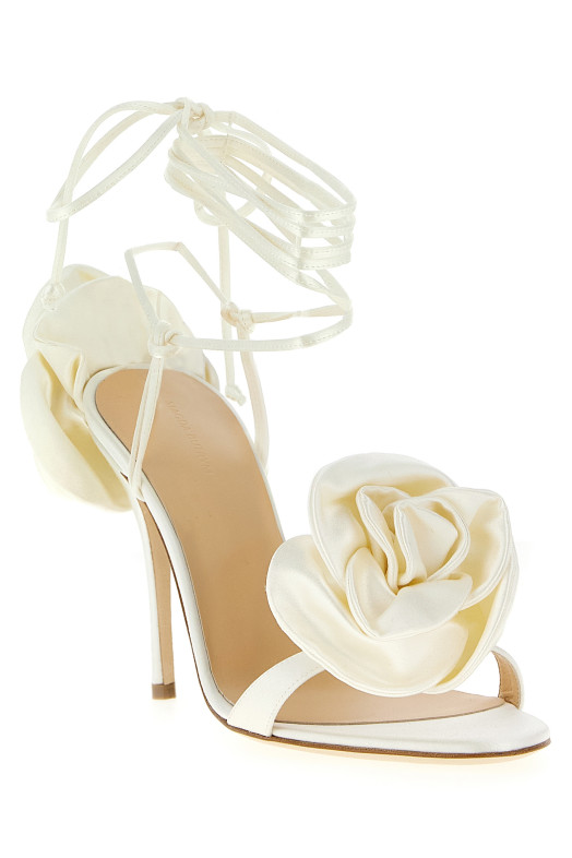 'RE23 Flower ' sandals White