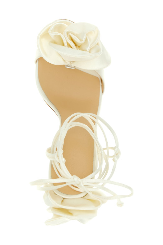 'RE23 Flower ' sandals White