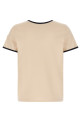 Logo embroidery pocket T-shirt Beige