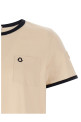 Logo embroidery pocket T-shirt Beige