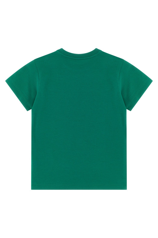 Футболка с логотипом Зеленая MONCLER ENFANT L19518C0000489AUM853