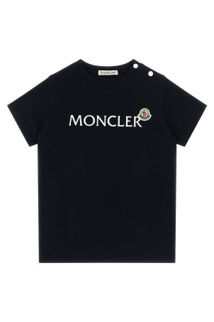 Футболка с логотипом, синяя MONCLER ENFANT L19518C0000489AUM778