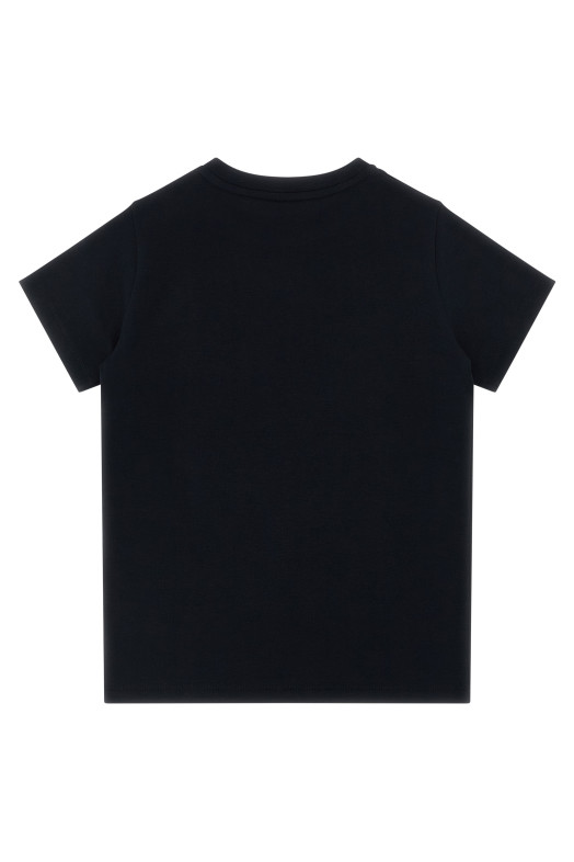 Футболка с логотипом, синяя MONCLER ENFANT L19518C0000489AUM778