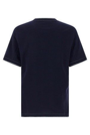 Двухслойная футболка Синяя BRUNELLO CUCINELLI M0B137451GCD325