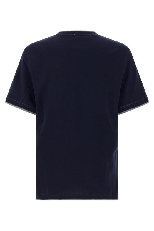 Двухслойная футболка Синяя BRUNELLO CUCINELLI M0B137451GCD325