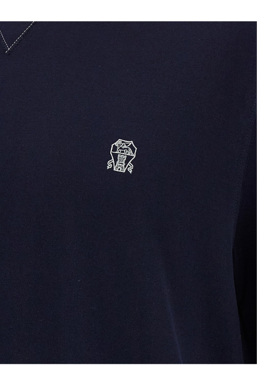 Двухслойная футболка Синяя BRUNELLO CUCINELLI M0B137451GCD325