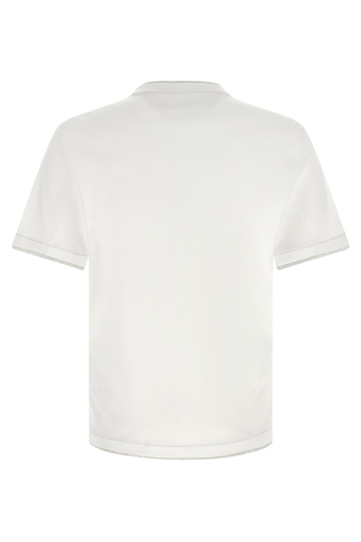 Двухслойная футболка Белая BRUNELLO CUCINELLI M0B137451GCW787