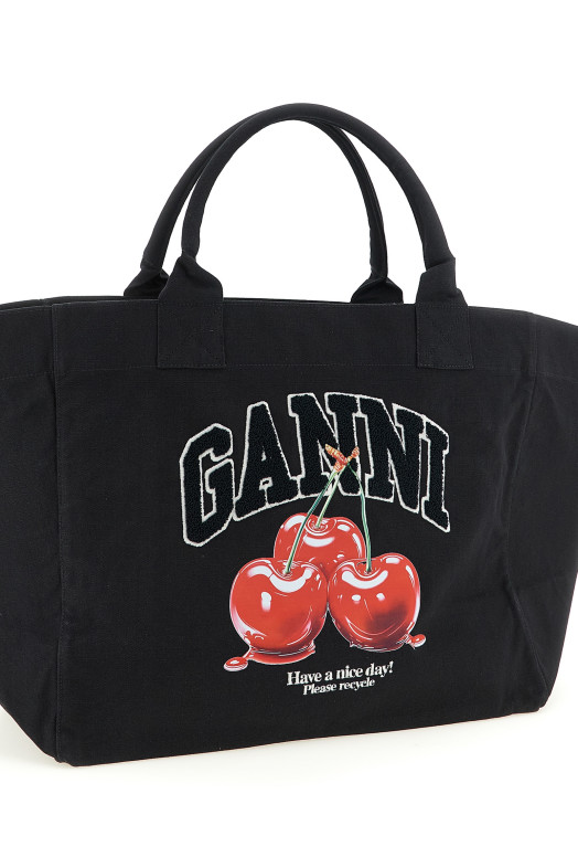 'Black XXL Cherry Tote' shopping bag Black