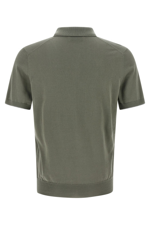 Хлопковая рубашка-поло Зеленая BRUNELLO CUCINELLI M29800145CXS05