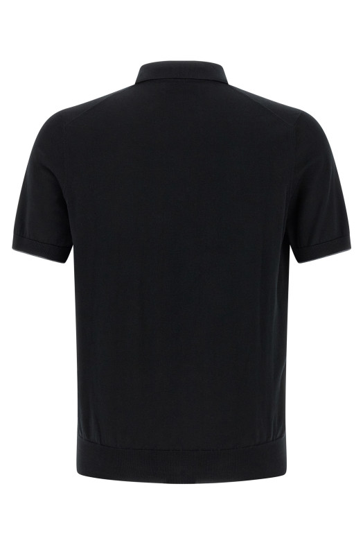 Хлопковая рубашка-поло Черная BRUNELLO CUCINELLI M29800145CH101