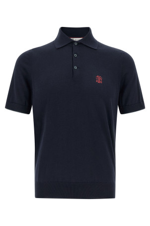 Поло с вышитым логотипом Синий BRUNELLO CUCINELLI M29800195CW425