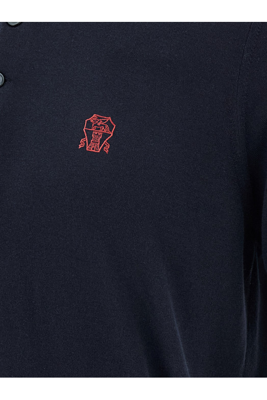 Поло с вышитым логотипом Синий BRUNELLO CUCINELLI M29800195CW425