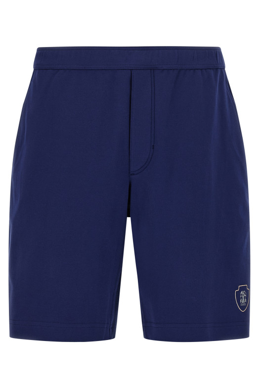 Хлопковые бермуды с застежкой-молнией Синие BRUNELLO CUCINELLI ML8243390TC7943