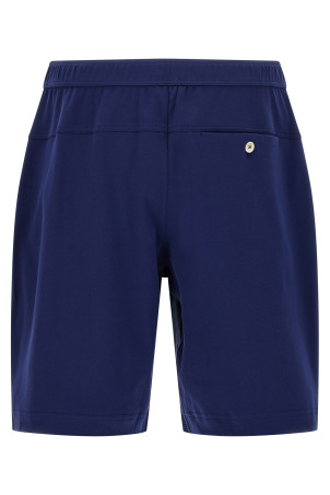 Бавовняні шорти-бермуди з застібкою Сині BRUNELLO CUCINELLI ML8243390TC7943