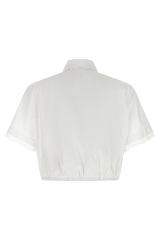 Lace insert shirt White