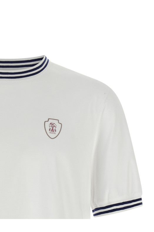 Футболка с гербом Сольомэо Белая BRUNELLO CUCINELLI M0B131386TC6159