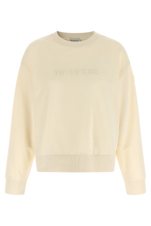 Logo embroidery sweatshirt Beige