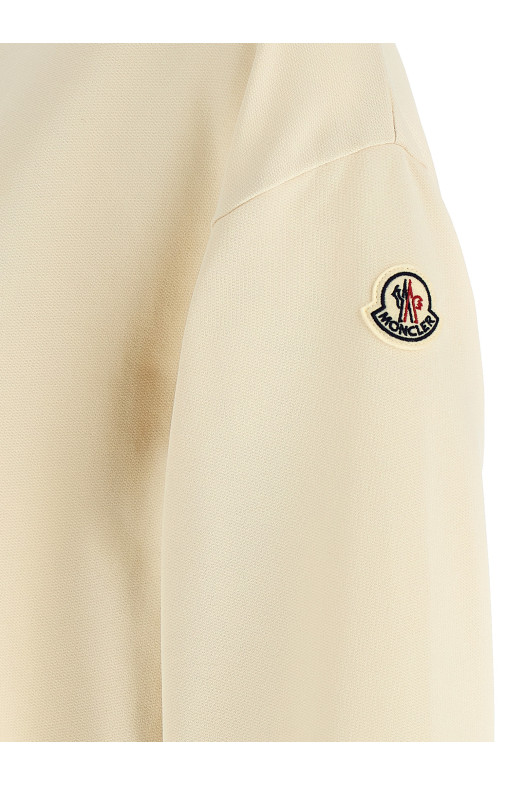 Logo embroidery sweatshirt Beige