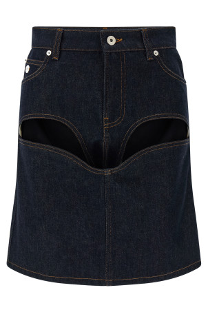 Джинсова міні-спідниця з розрізами та підвернутими краями, синя 2601WSK024D02455