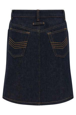 Джинсова міні-спідниця з розрізами та підвернутими краями, синя 2601WSK024D02455