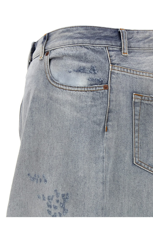 Asymmetrical construction skirt BLUE