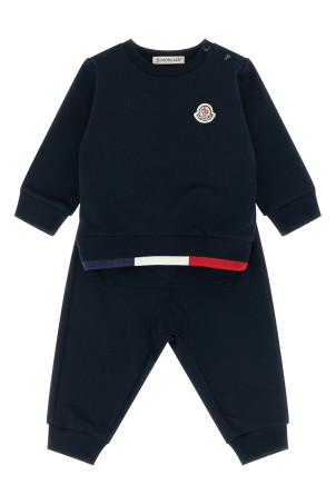 Свитшот с трехцветным подолом + джоггеры Синий MONCLER ENFANT L19518M0000889AEB778