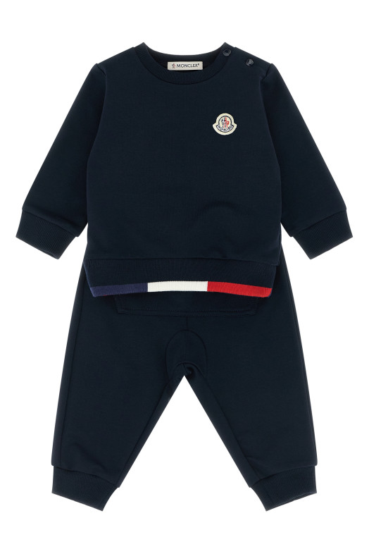 Свитшот с трехцветным подолом + джоггеры Синий MONCLER ENFANT L19518M0000889AEB778