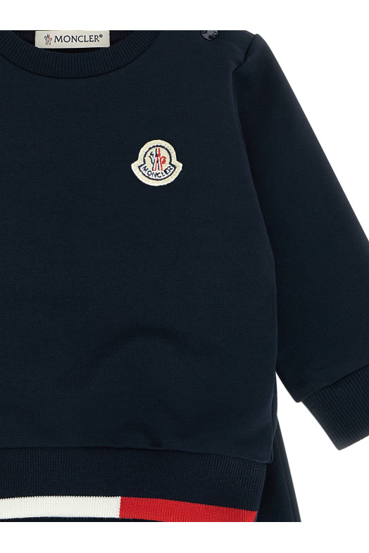 Свитшот с трехцветным подолом + джоггеры Синий MONCLER ENFANT L19518M0000889AEB778