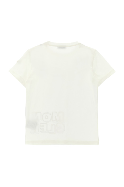 Футболка с логотипом, белая MONCLER ENFANT L19548C0000689AFV034