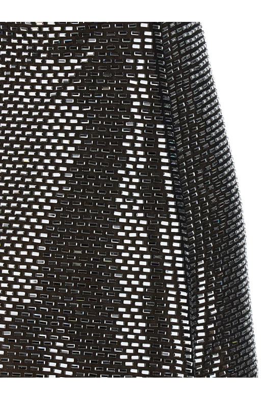 'Gunmetal Rhinestone Mesh Mini' dress Gray