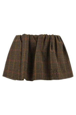 Houndstooth skirt Brown