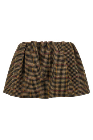 Houndstooth skirt Brown