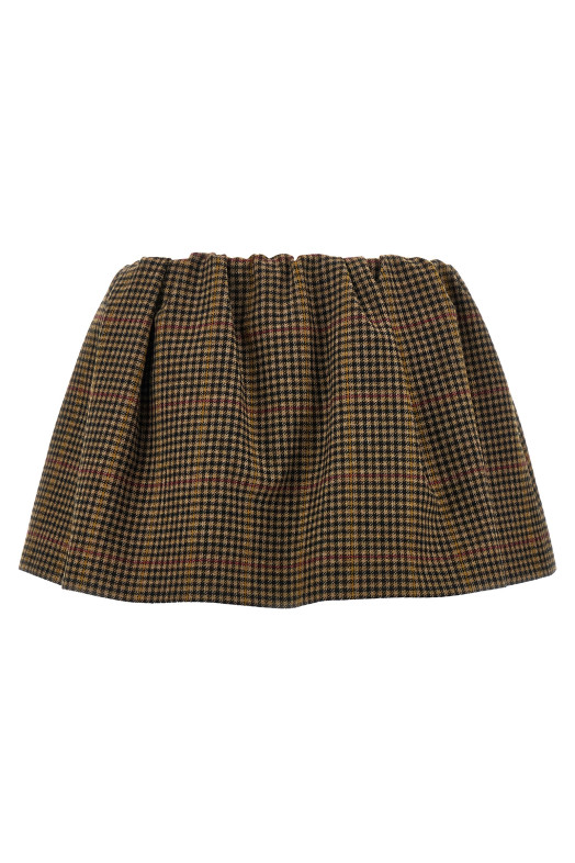 Houndstooth skirt Brown