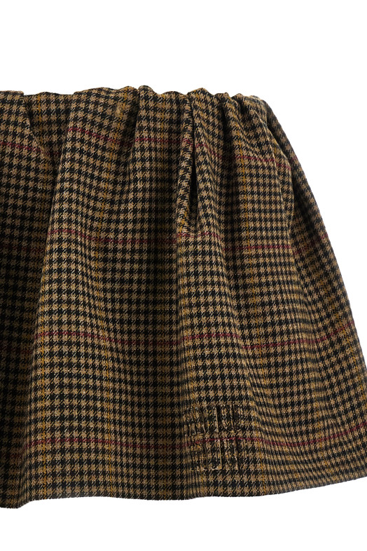 Houndstooth skirt Brown